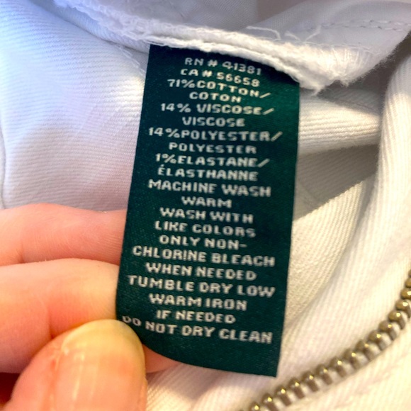 NWT Lauren Ralph Lauren Straight Denim Jeans Ankle White 14 - Picture 9 of 10